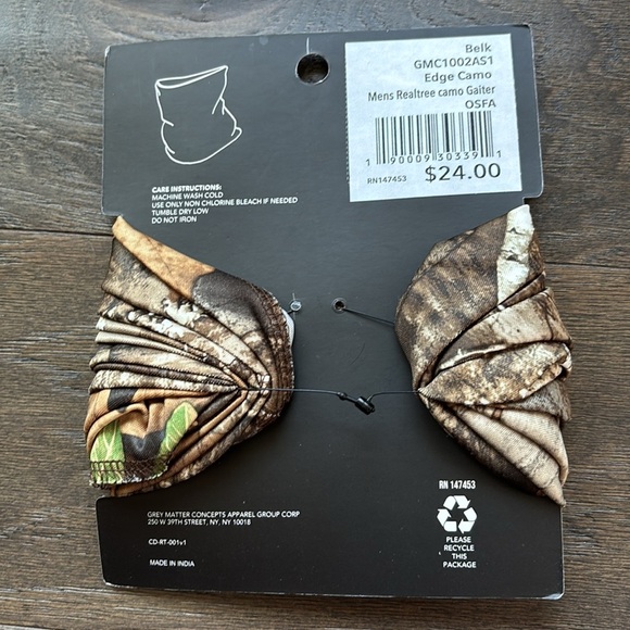 Realtree Edge Gaiter Multi-use,headband,neck scarf, unisex,camo OS - Picture 2 of 3